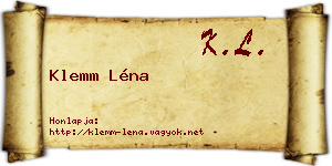 Klemm Léna névjegykártya